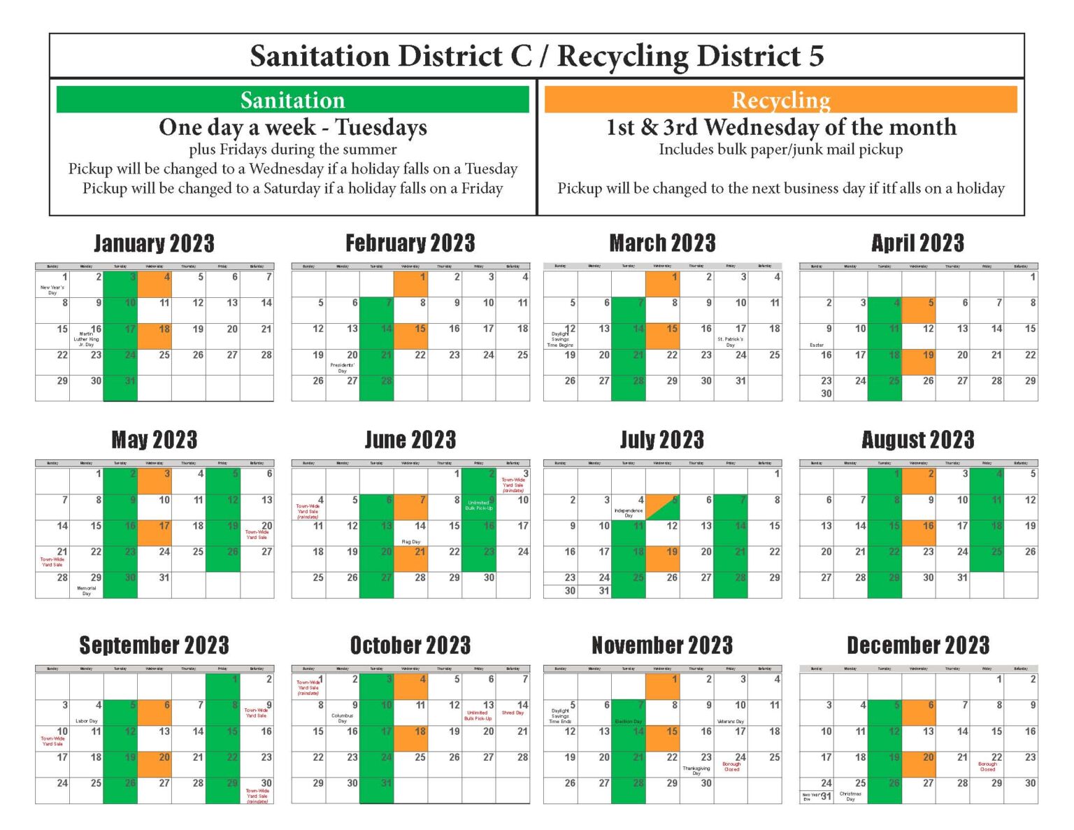 Sanitation Schedule 2024 Ilsa Raquel